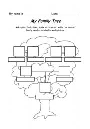 English Worksheet: My Family Tree