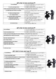 English Worksheet: IDIOMS ABOUT LOVE