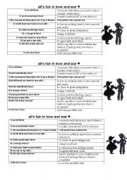 English Worksheet: IDIOMS ABOUT LOVE