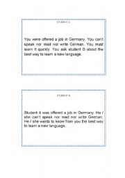 English Worksheet: A WORLD OF MANY LANGUAGES Cards for a SPEAKING activity
