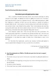 English Worksheet: Drug abuse