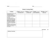 English Worksheet: memoir grading rubric