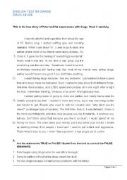 English Worksheet: Drug abuse