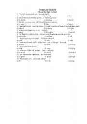 English Worksheet: COMPLEX OBJECT