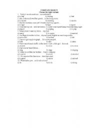 English worksheet: COMPLEX OBJECT