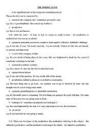 English worksheet: predicate