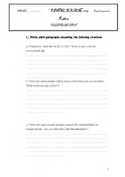 English worksheet: Writing Exam