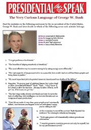 English Worksheet: Dont learn English from George W. Bush!