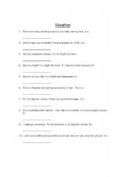 English worksheet: Weather