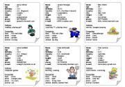 30 Fictitious ID Cards - (can be used with Getting to Know You worksheet)