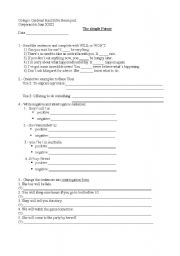 English Worksheet: simple future will