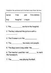 English worksheet: Nouns