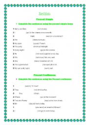 Revision prensent simple and continuous, past simple and continuous, conditional type 1