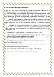 English worksheet: reading