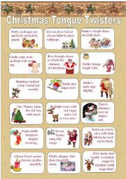 English Worksheet: Christmas Tongue Twisters