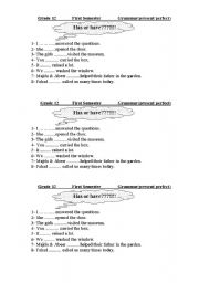 English worksheet: has or have