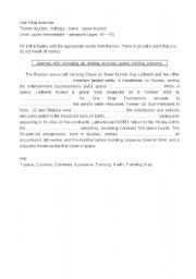 English Worksheet: Gap filling exercise - vocabulary