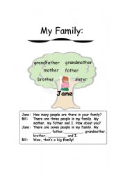 English worksheet: family