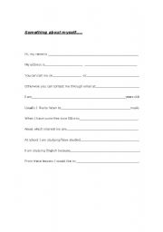 English Worksheet: Getting to know your student