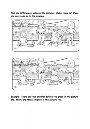 English Worksheet: Find the differences between two pictures and have fun