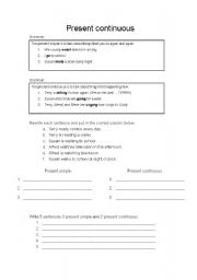 English worksheet: Present Continuous