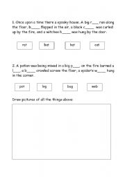 English Worksheet: Halloween Cloze Exercise