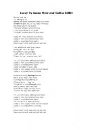 English worksheet: Lucky by Jason Mraz and Colbie Callat