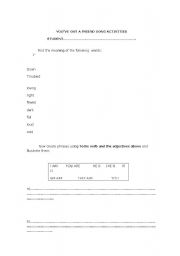 English Worksheet: Youve got a friend Song Activities