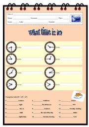 English Worksheet: Telling the time