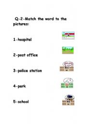 English worksheet: places