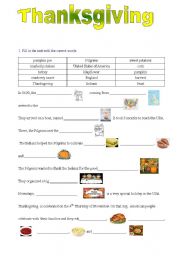 English Worksheet: thanksgiving