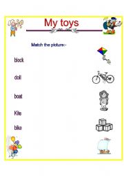 English Worksheet: my toys