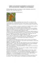 English Worksheet: story and activities: three little monkeys