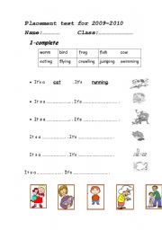 English Worksheet: animal actions&family