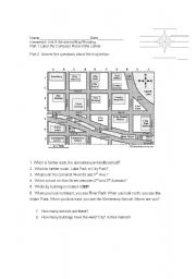 English Worksheet: Practice Reading Maps, Places in the neighborhood -Homework