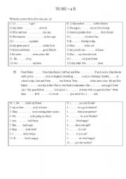 English worksheet: Verb to BE - Exercises