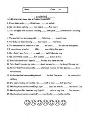 English Worksheet: Presant Perfect (since,for)