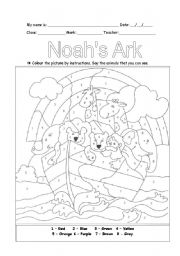 English Worksheet: Noahs Ark - Part 2