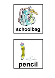 English Worksheet: Flash-cards with school vocabulary - Part B