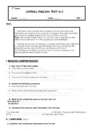 English Worksheet: 7th form test