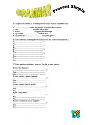 English worksheet: PRESENT SIMPLE