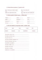 English worksheet: 6th grade exam