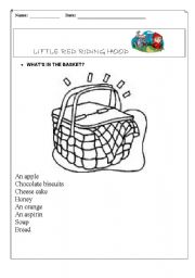 English worksheet: in the basket