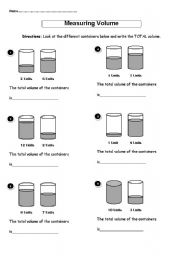 English Worksheet: Measuring Volume