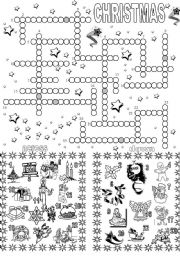 English Worksheet: Christmas crossword