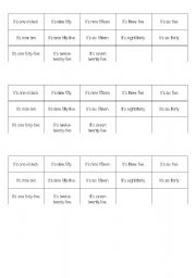 English worksheet: memory game - what time is it?