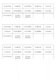 English Worksheet: memory game - what time is it?