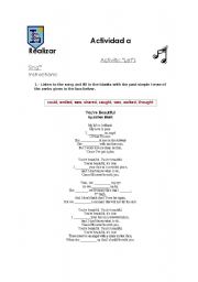 English worksheet: You are Beautiful Song