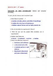 English Worksheet: TECHNOLOGY AND SCIENCE