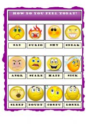 English Worksheet: Feelings